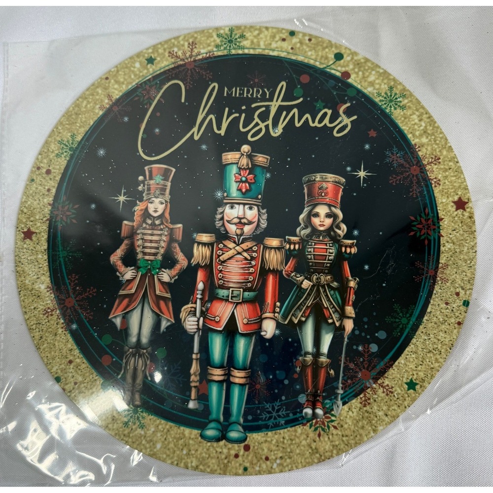 NEW Toy Soldier Nutcracker Christmas Metal 10" Circle Wreath Attachment Crafts